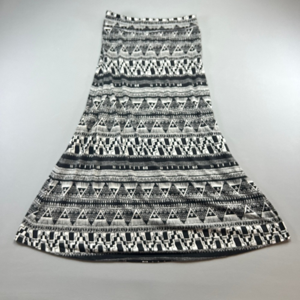 Mossimo Supply Co. Maxi Skirt Women Medium Black White Geometric Boho Minimalist